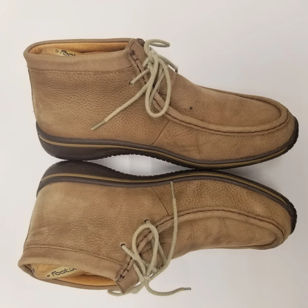 Alegria Mens Size 8.5US 42EU Chukka Boots Taupe Tan Leather Suede Ankle Boot
